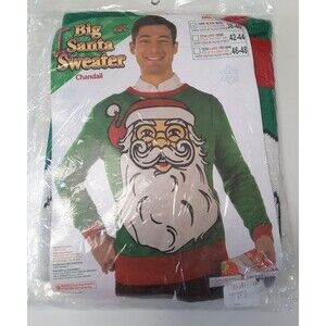 Big Santa Ugly Tacky Christmas Sweater Size Medium 38-40" 72402